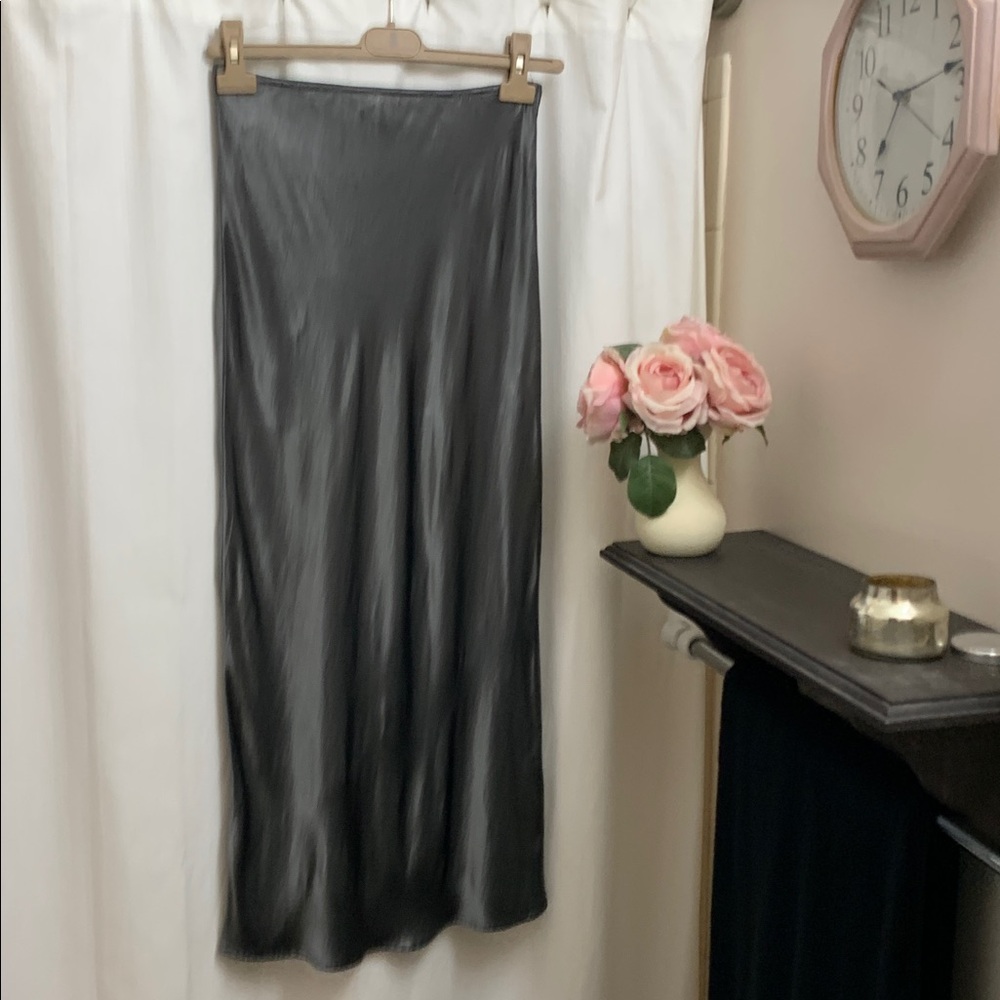 Elegant Satin Midi Maxi Skirt
